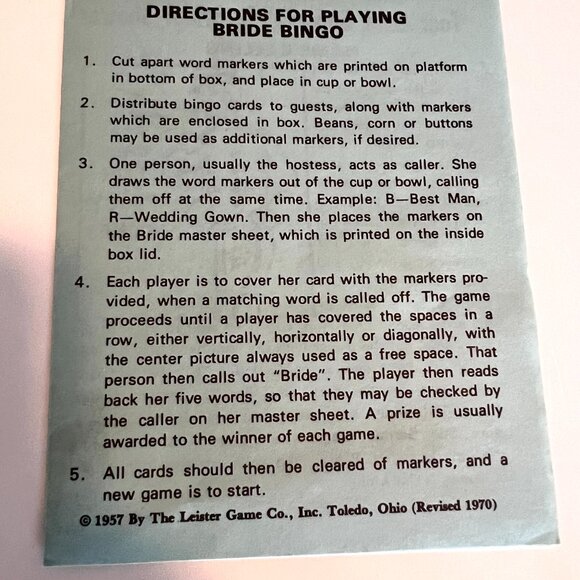 Bride Bingo Game - Vintage - Picture 5 of 6